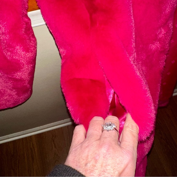 kate spade ♠️- $568 Bow-waist Faux Fur Coat in, “Rosa Plum”, Size Medium, NWT - Picture 11 of 16